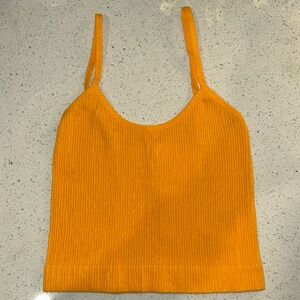 Yellow-orange ribbed tank top